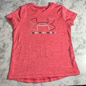 Under Armor Girls Pink Short Sleeve Shirt Size YSM